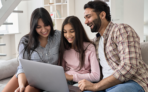Smiling candidate at an interview