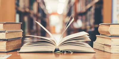 Books on a table