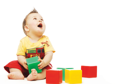 Child playing with toys